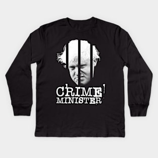 Boris Johnson Crime Minister / UK Politics Kids Long Sleeve T-Shirt